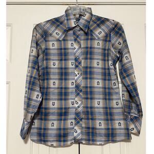 Vintage Miller Western Wear Women's Snap Shirt, Plaid, Size 13/14